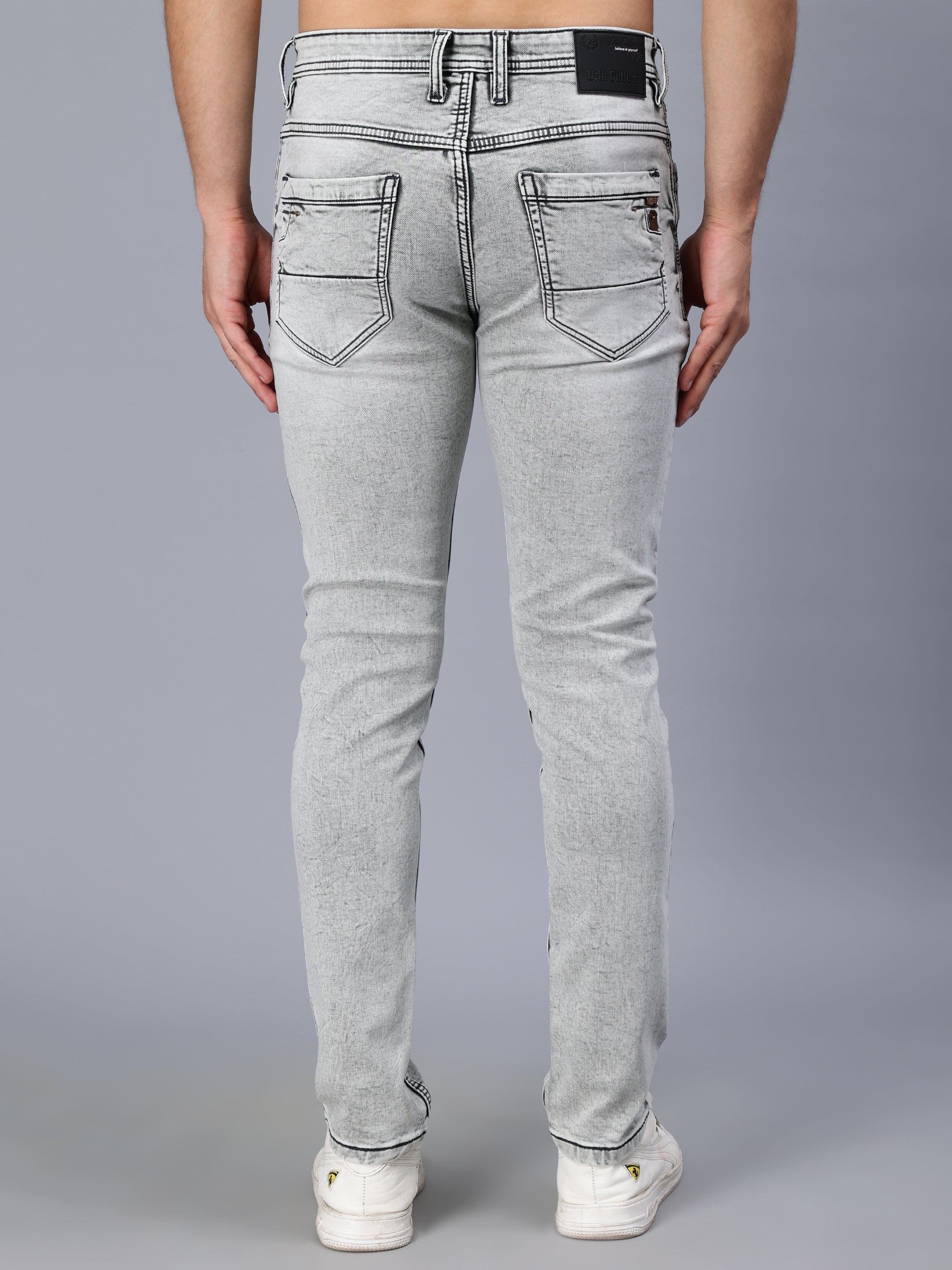 WHITE WASH GREY SKINNY FIT JEANS