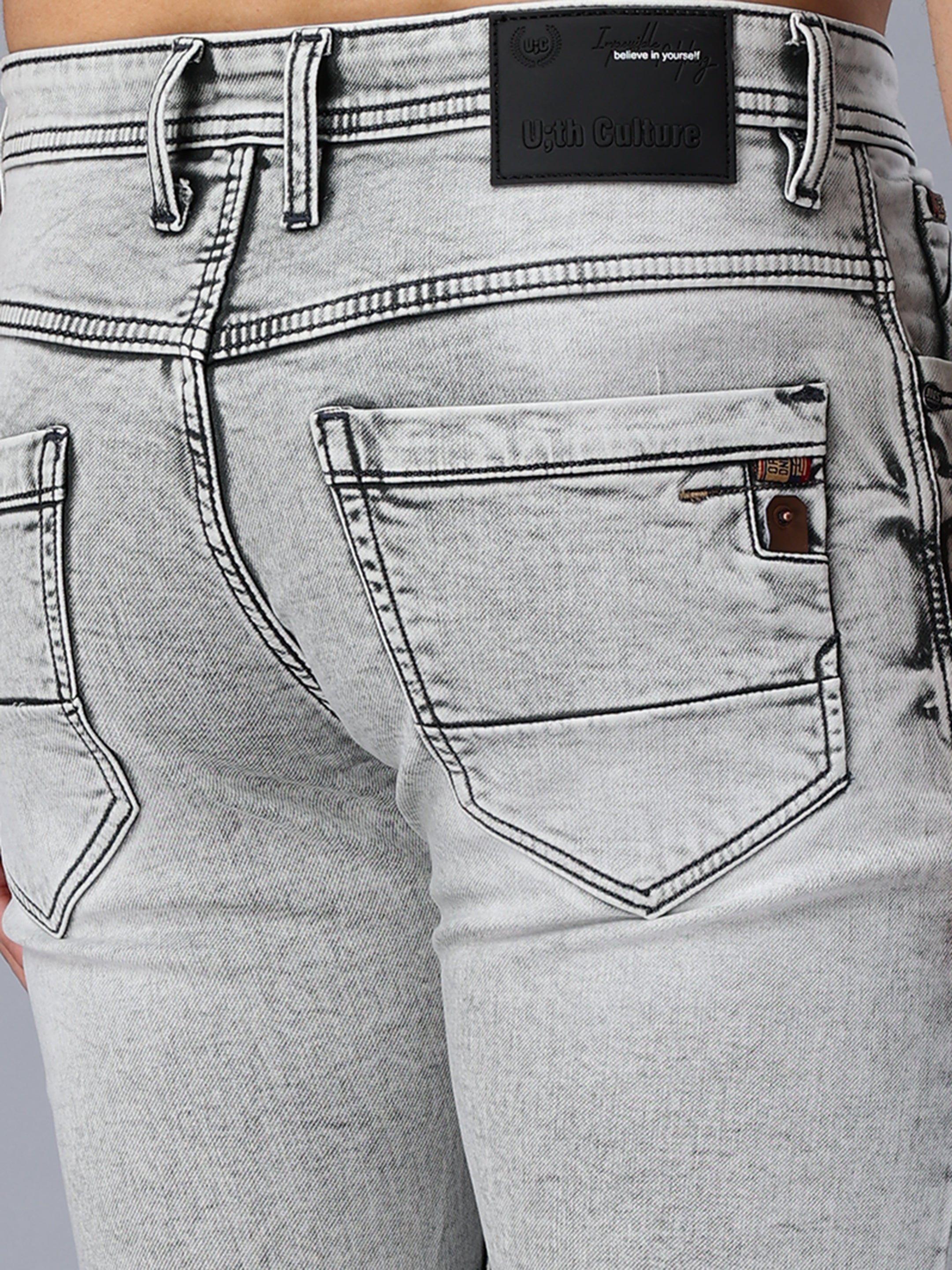 WHITE WASH GREY SKINNY FIT JEANS