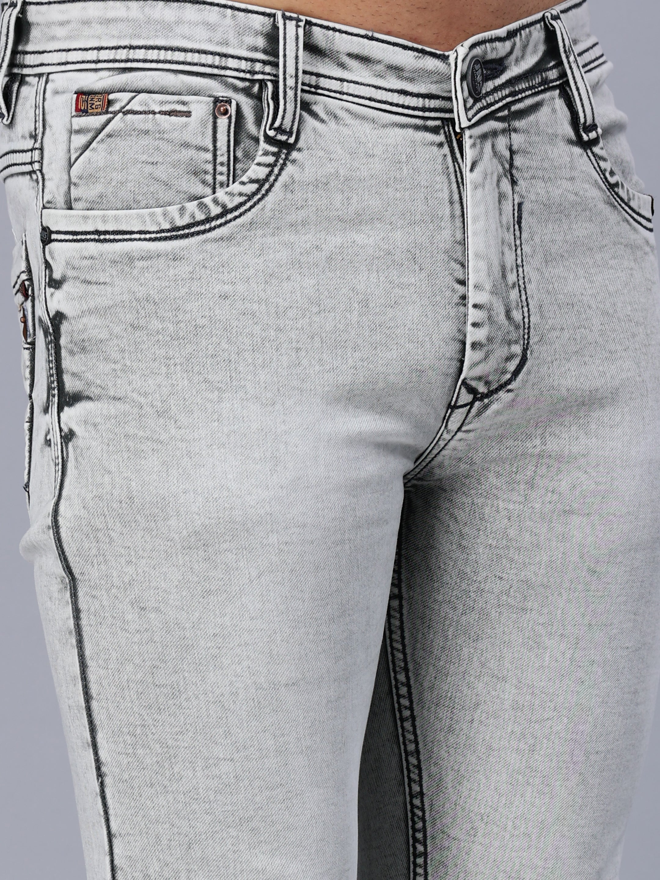 WHITE WASH GREY SKINNY FIT JEANS