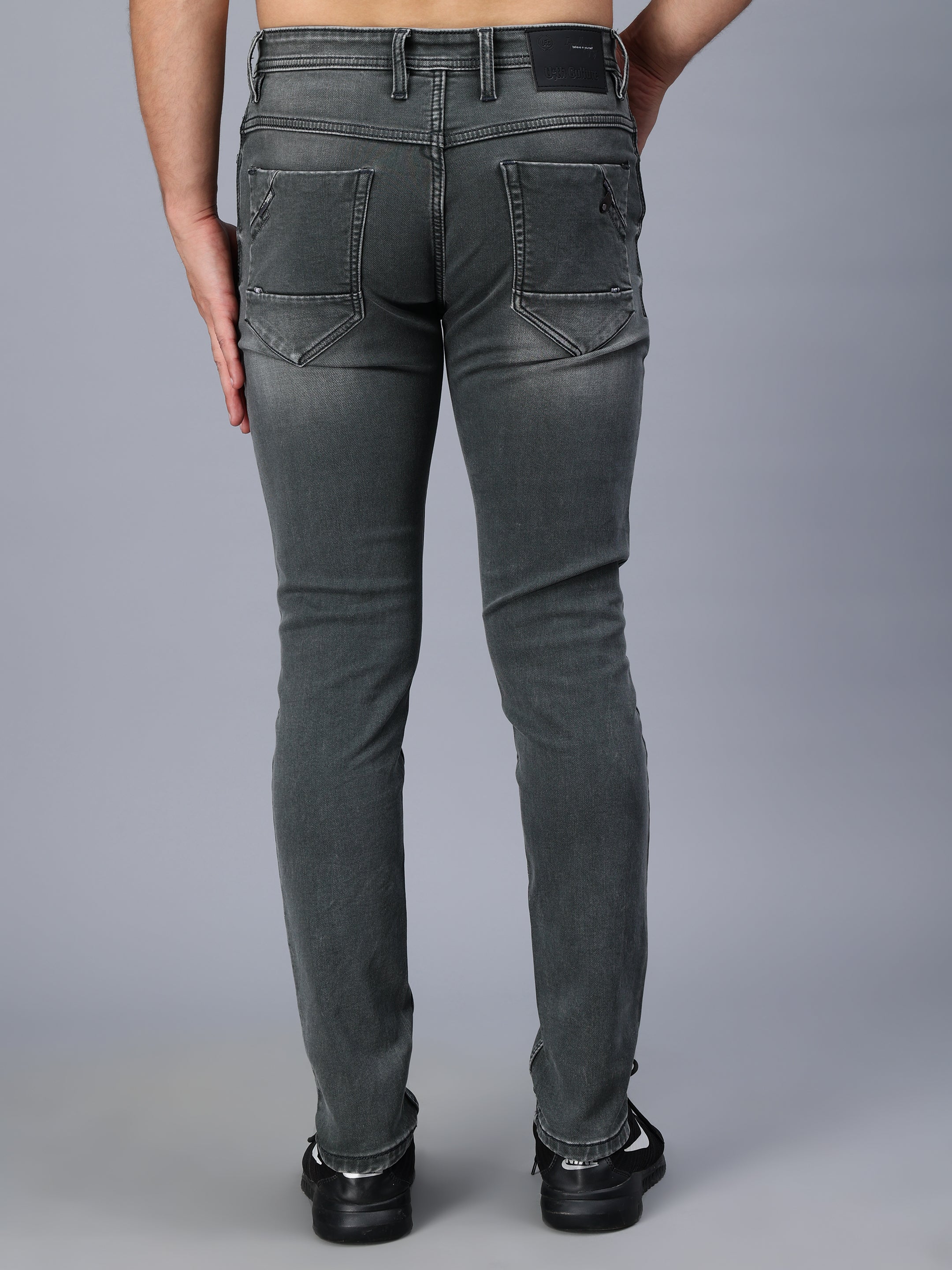 GRAYISH-GREEN WASH SKINNY FIT JEANS