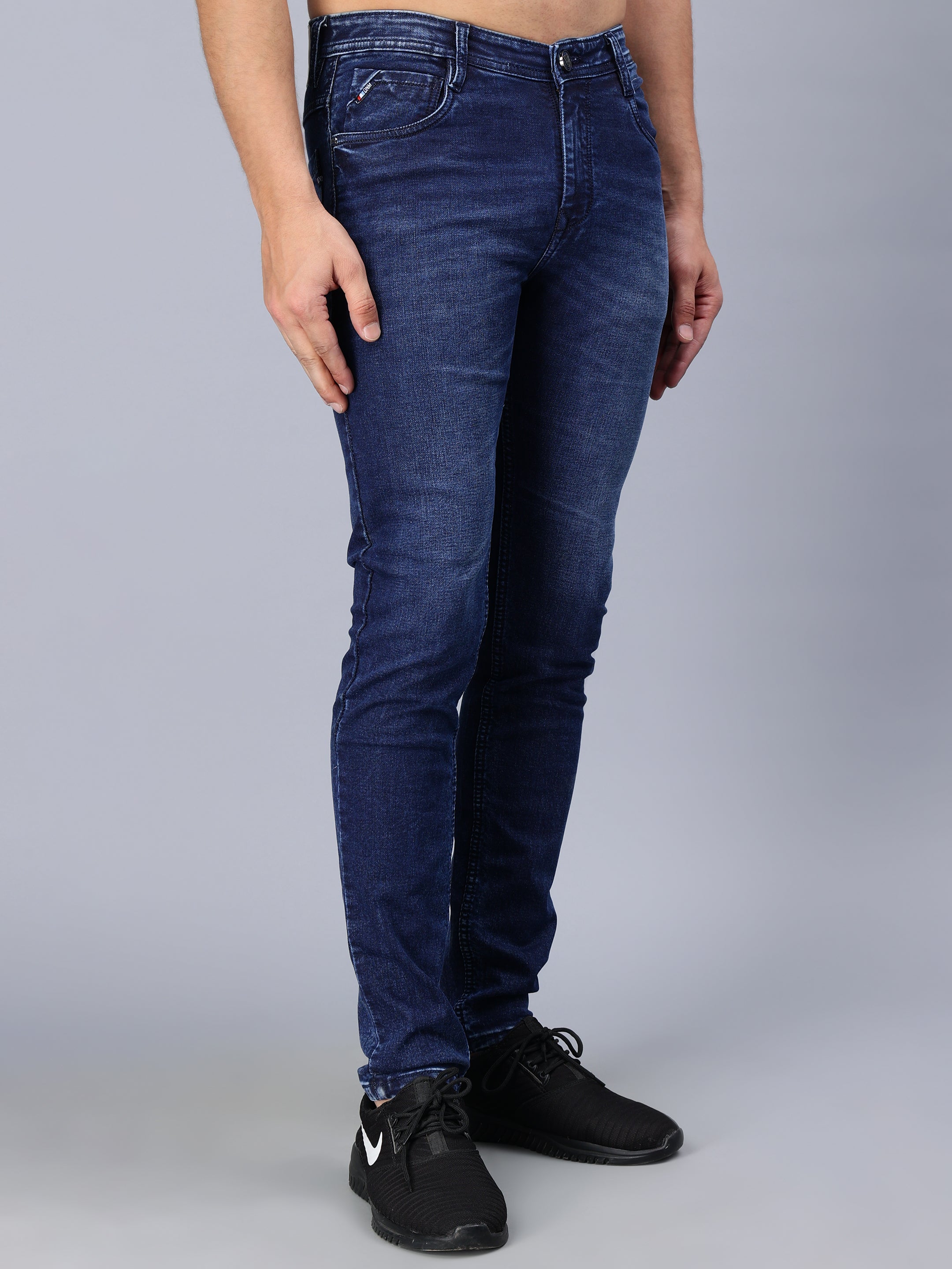 DARK BLUE WASH SKINNY FIT JEANS