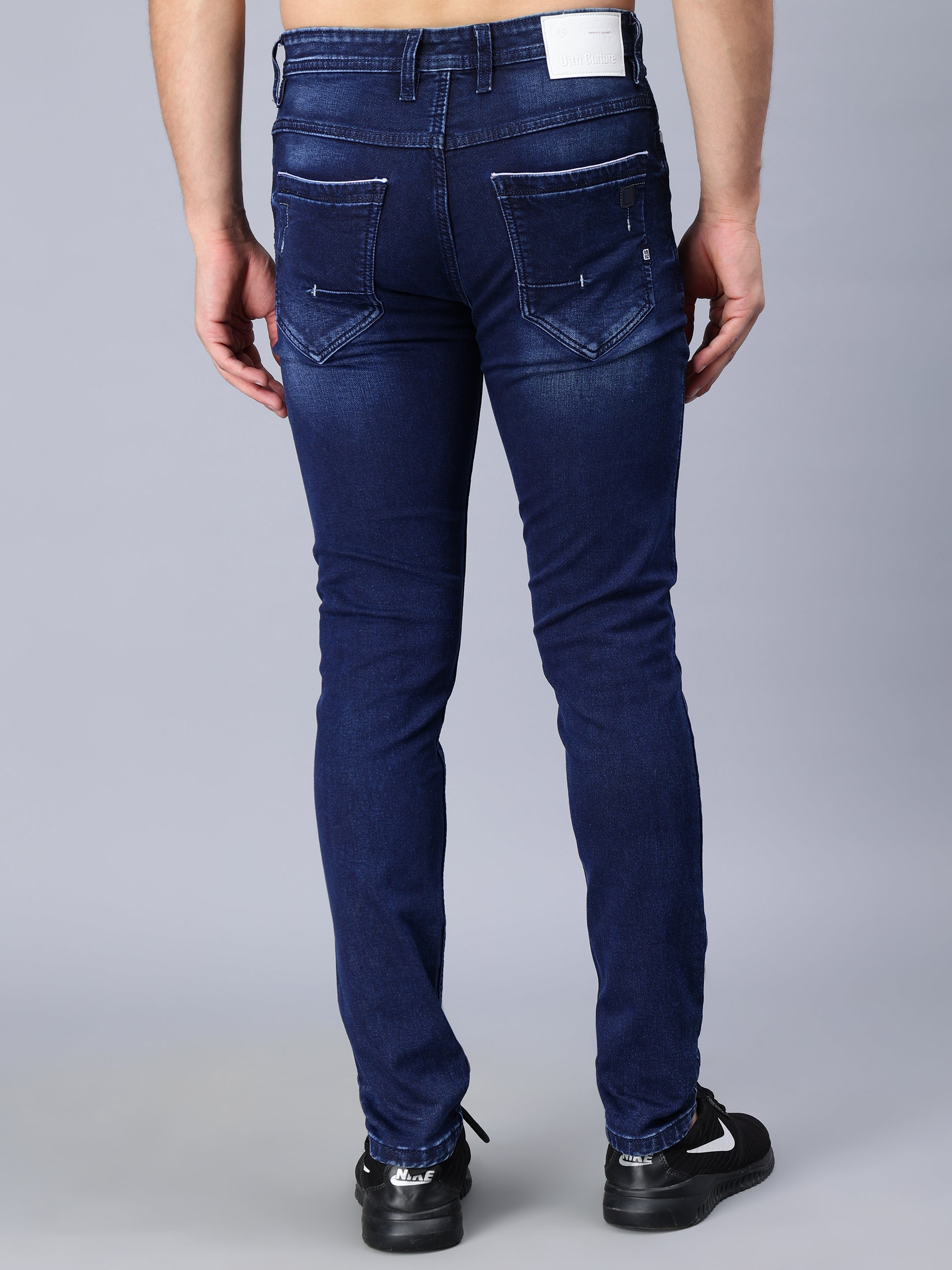 DARK BLUE WASH SKINNY FIT JEANS