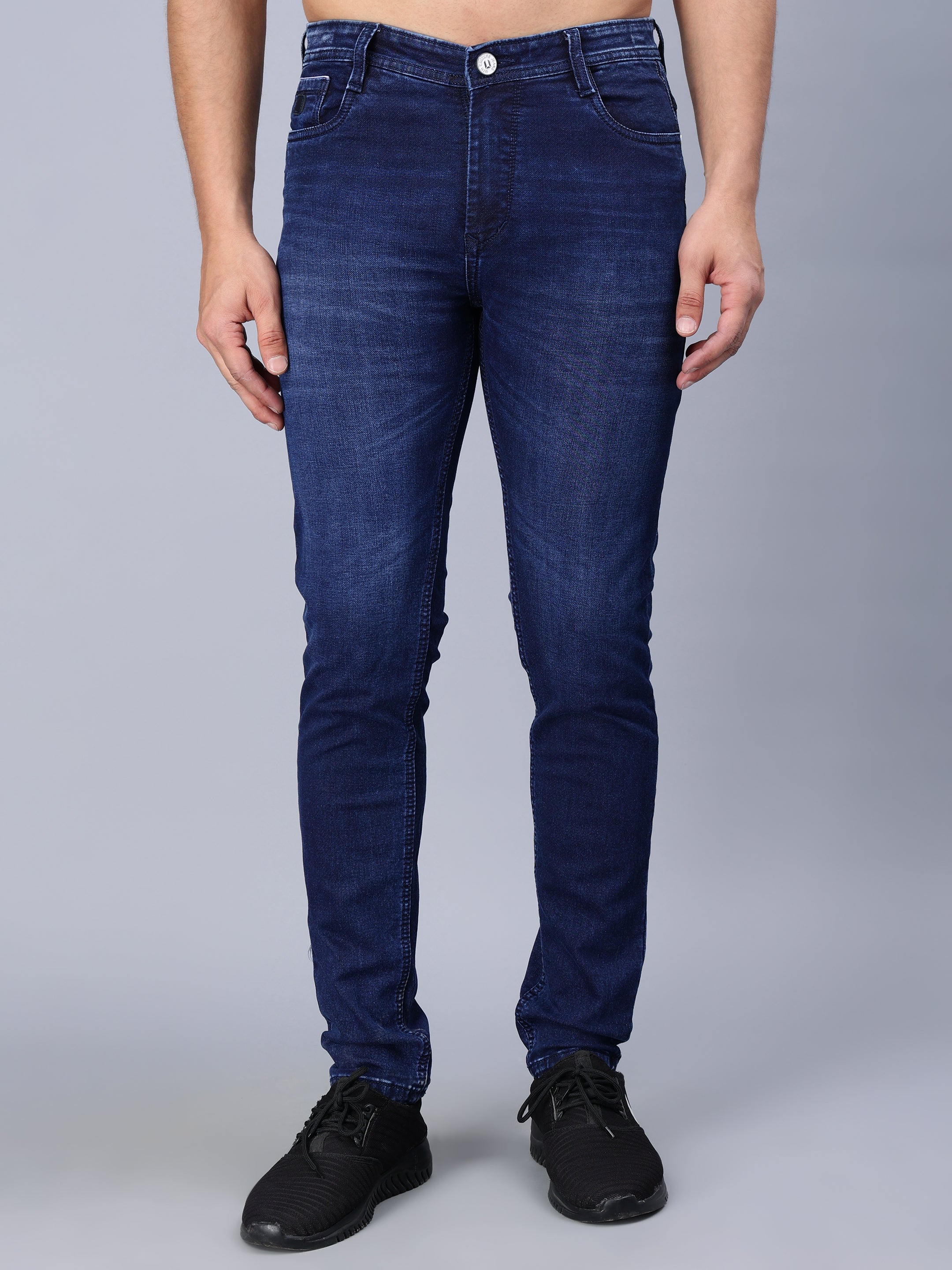 DARK BLUE WASH SKINNY FIT JEANS