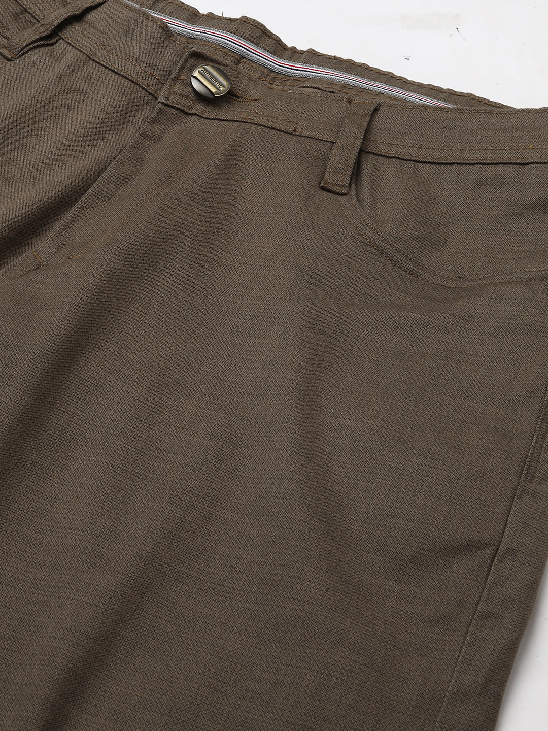 OLIVE BROWN SLIM FIT DUST FREE TROUSERS