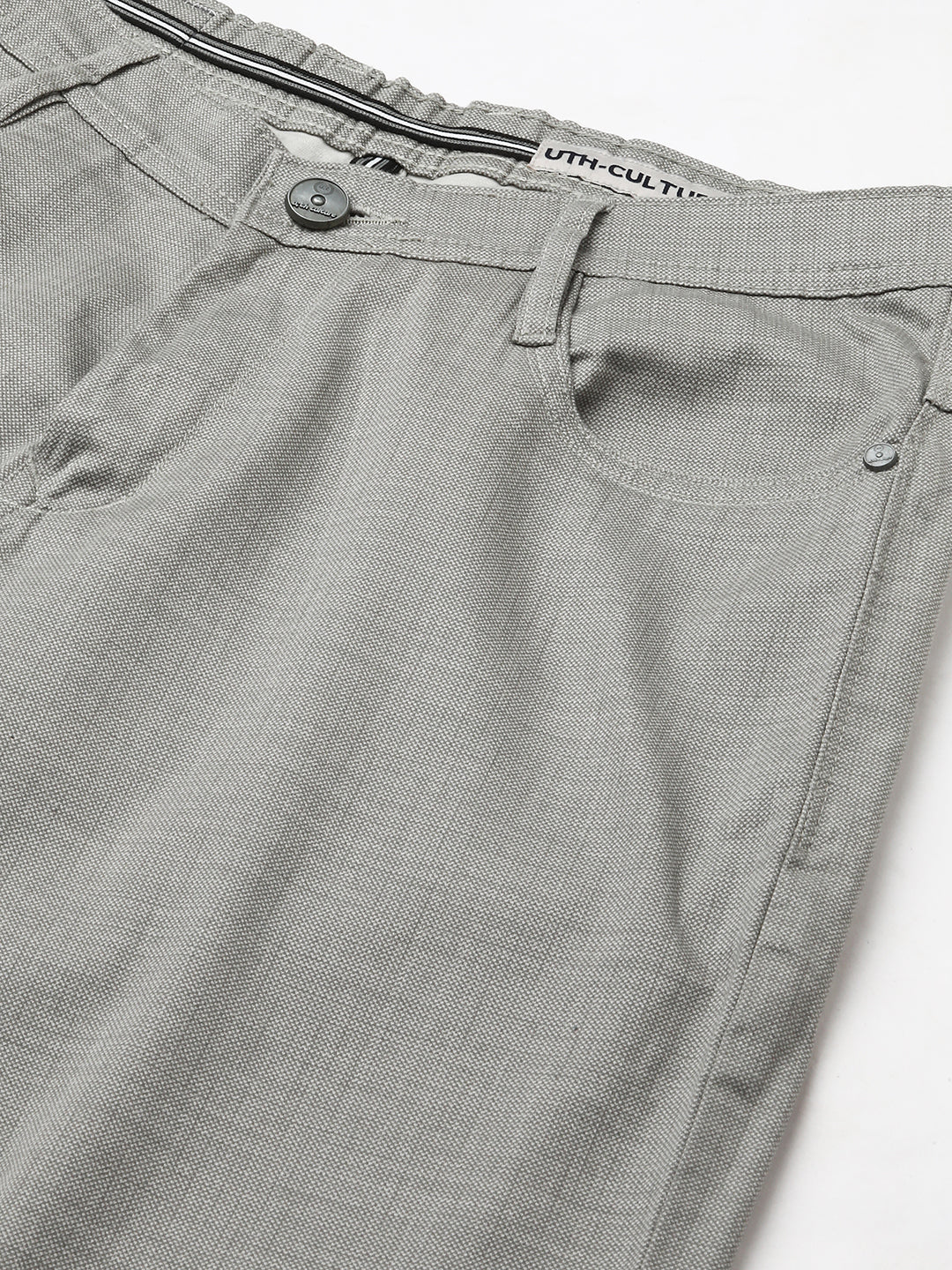 OLIVE GREY SLIM FIT DUST FREE TROUSERS