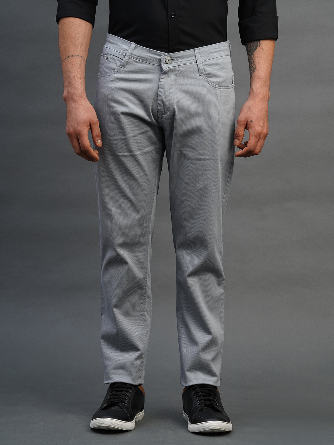 LIGHT BLUE SLIM FIT DUST FREE TROUSERS