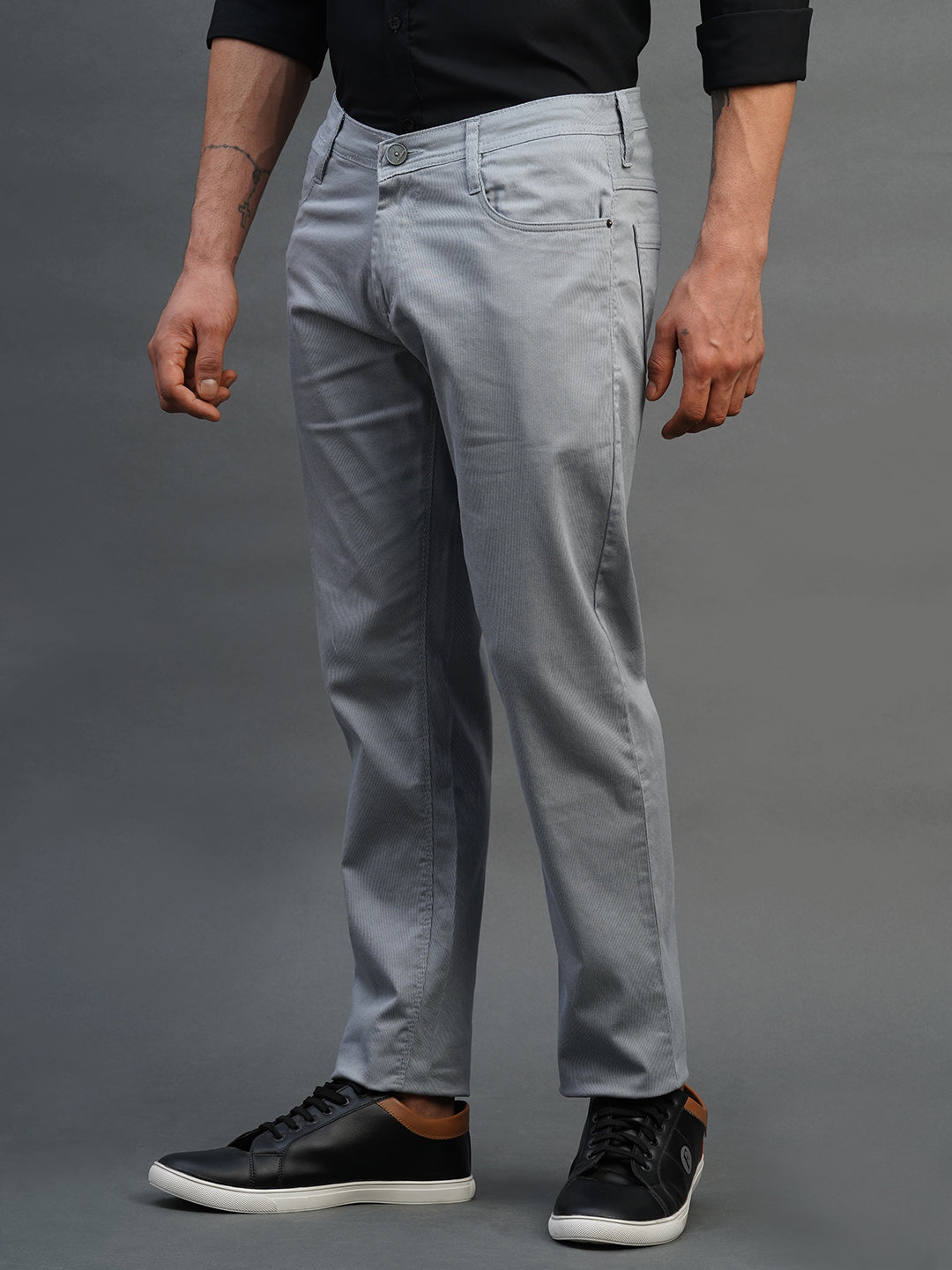 LIGHT BLUE SLIM FIT DUST FREE TROUSERS