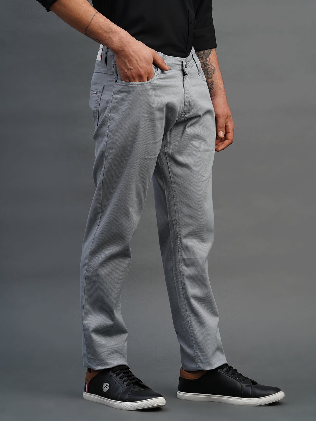 LIGHT BLUE SLIM FIT DUST FREE TROUSERS