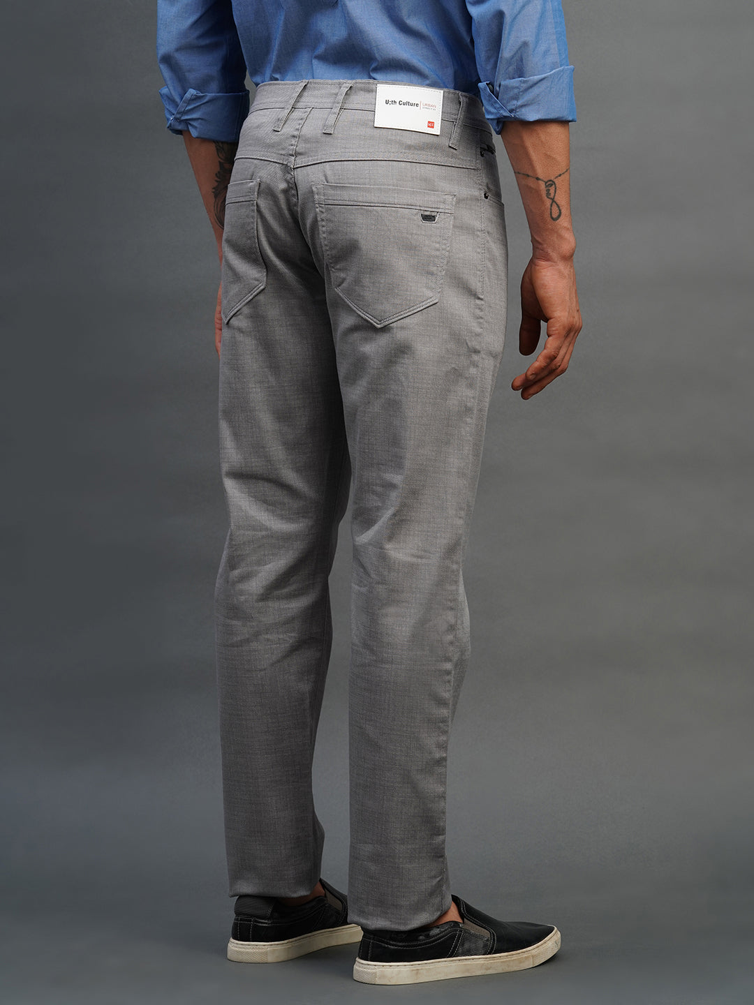 GREY SLIM FIT DUST FREE TROUSERS