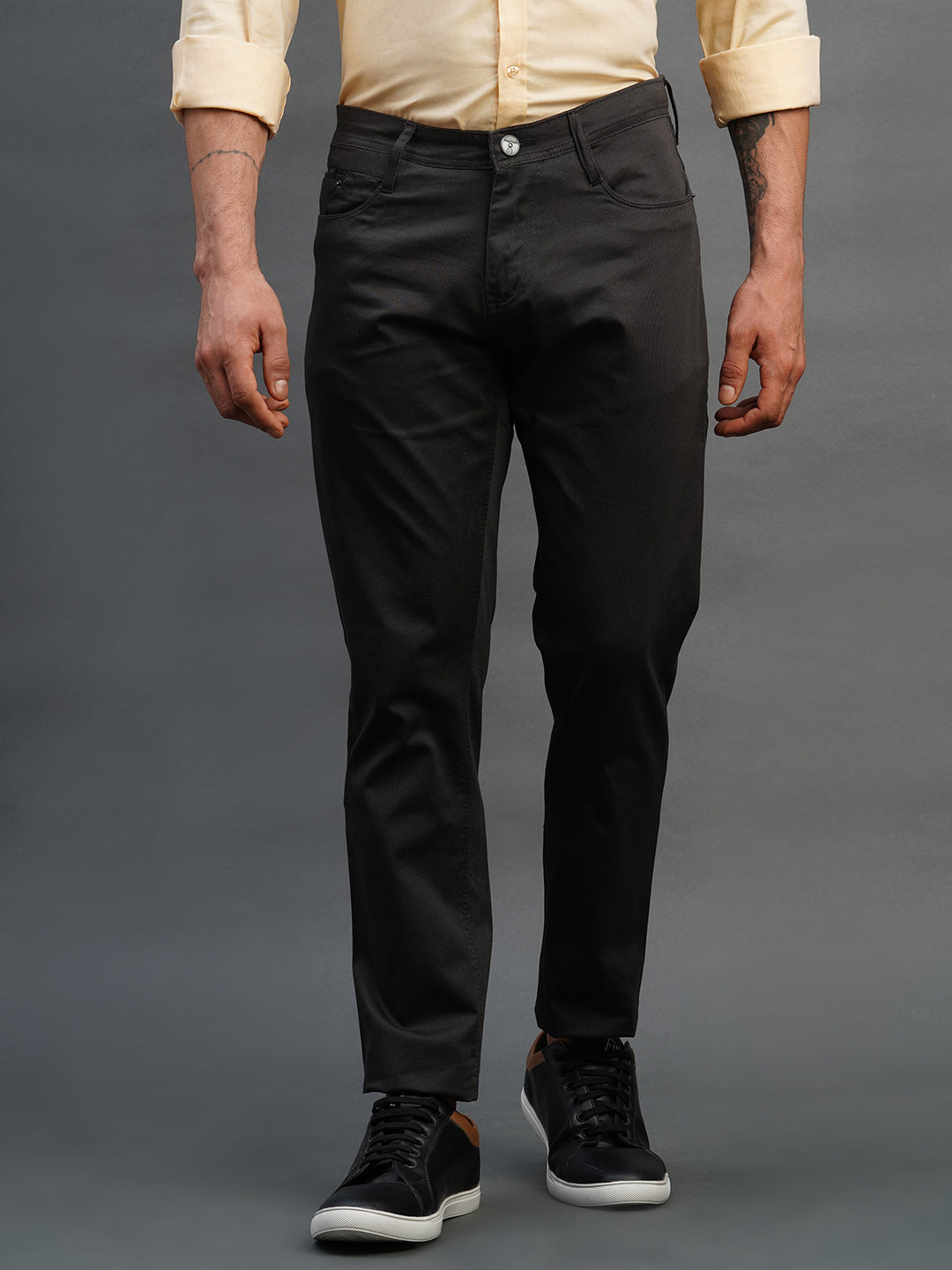 BLACK SLIM FIT DUST FREE TROUSERS