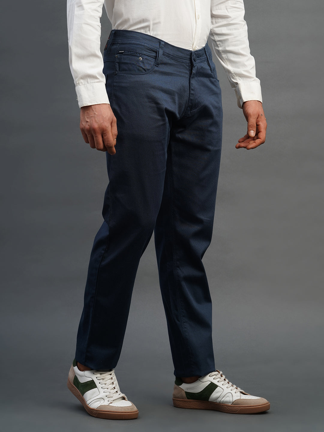 BLUE SLIM FIT DUST FREE TROUSERS