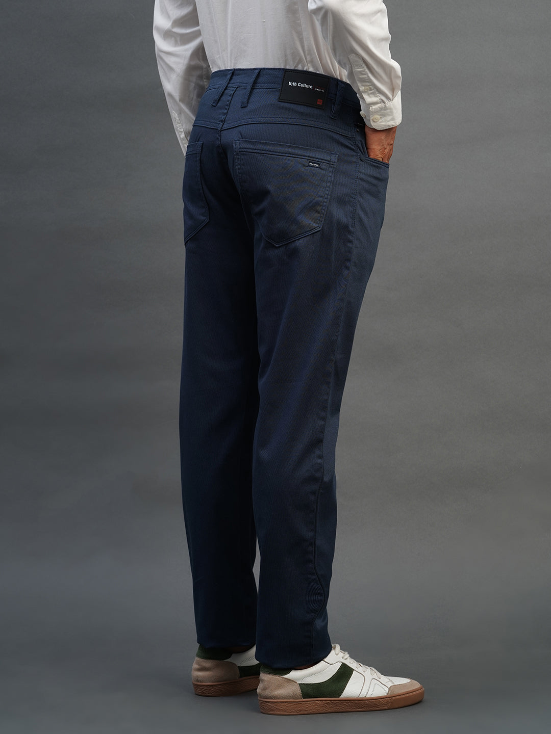 BLUE SLIM FIT DUST FREE TROUSERS